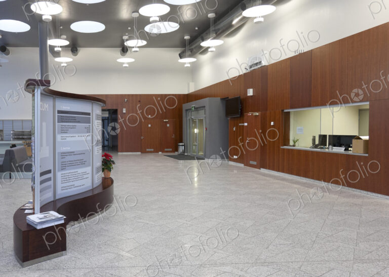 Entrance lobby at a university chemistry department .
