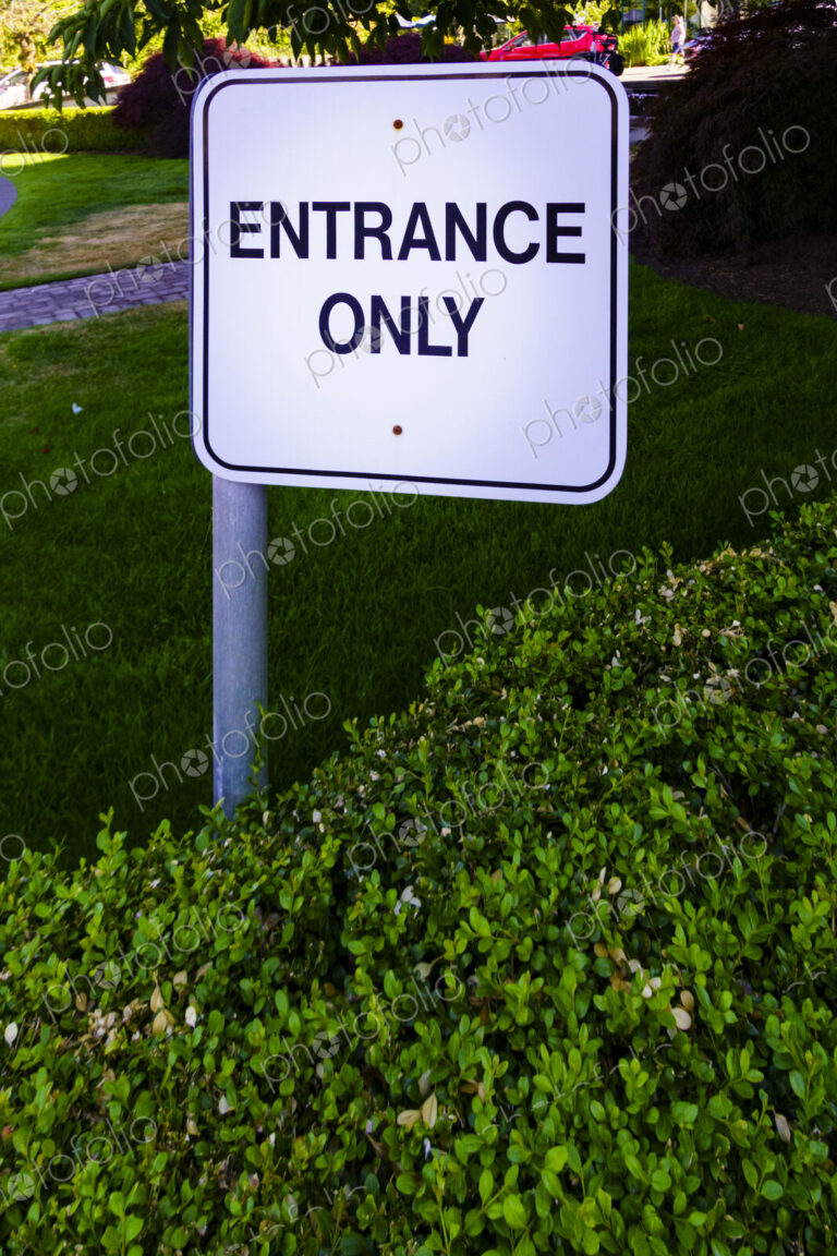 Entrance only sign, an information road sign.