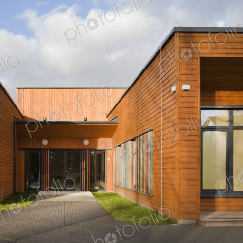 Entrance to a modern pre-school or children's nursery Entrance to a modern pre-school or children's nursery