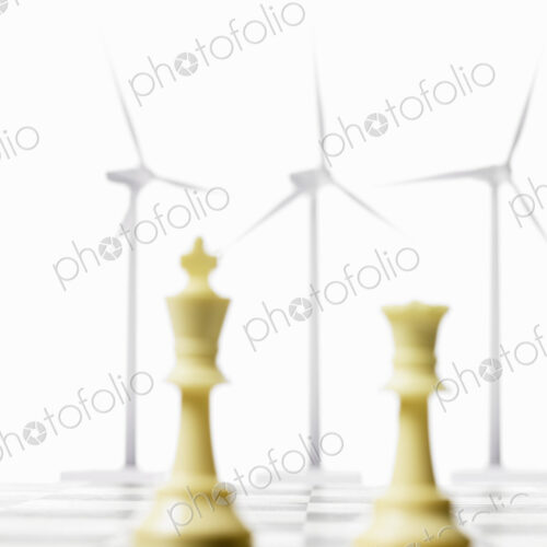 Environmental Chess Board with Wind Turbines Environmental Chess Board with Wind Turbines