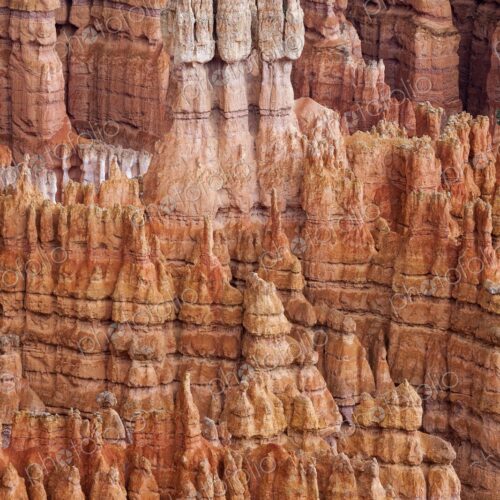 Eroded hoodoos in Bryce Canyon rise like ancient spires from the canyon floor,… Eroded hoodoos in Bryce Canyon rise like ancient spires from the canyon floor,…