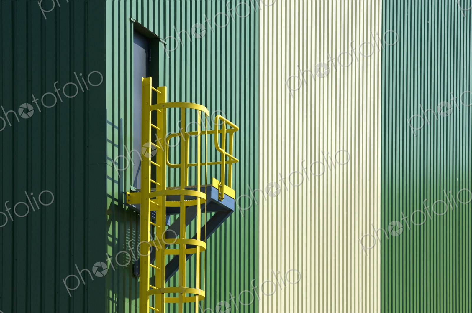 Escape staircase, fire escape route of a factory.