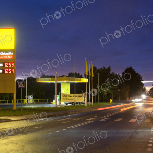 Estonian Gas Station at Night Estonian Gas Station at Night