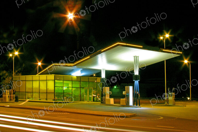 Estonian Gas Station at Night