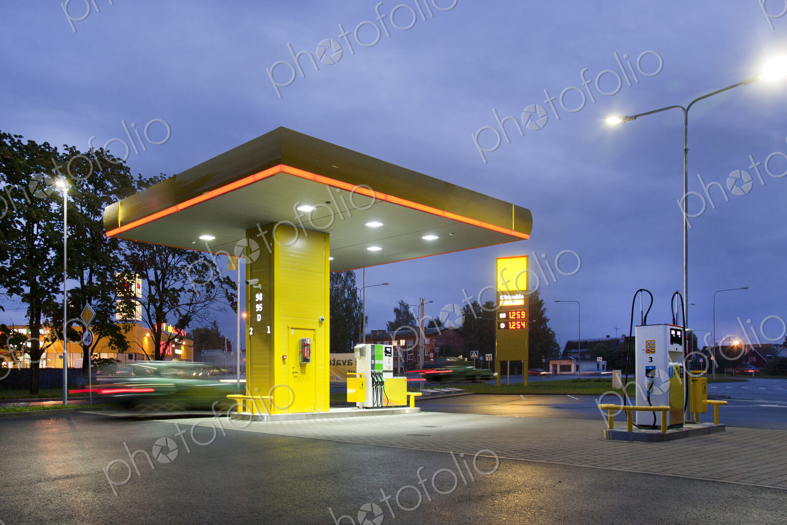 Estonian Gas Station at Night
