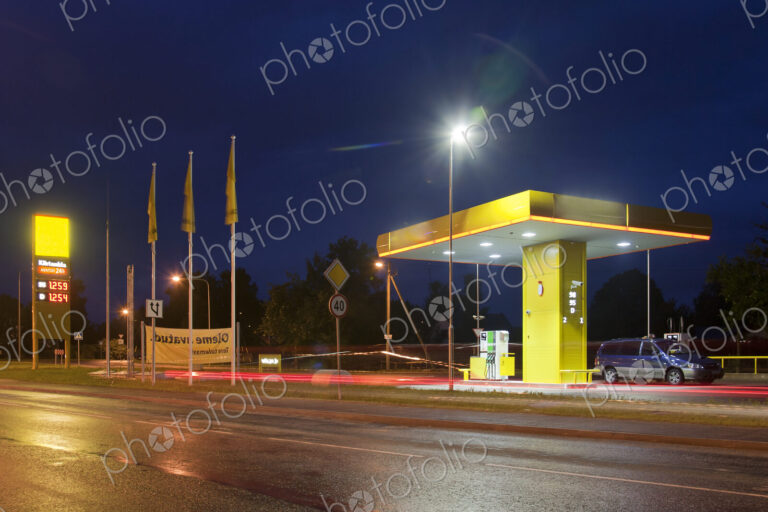Estonian Gas Station at Night