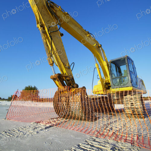 Excavator on the Beach Excavator on the Beach