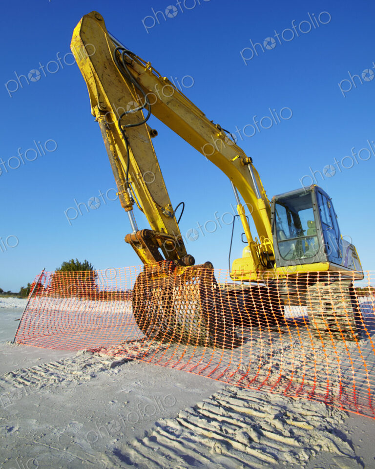 Excavator on the Beach