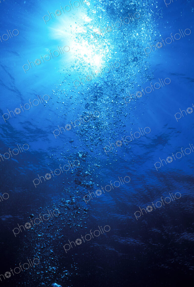 Exhaust bubbles rising to the surface