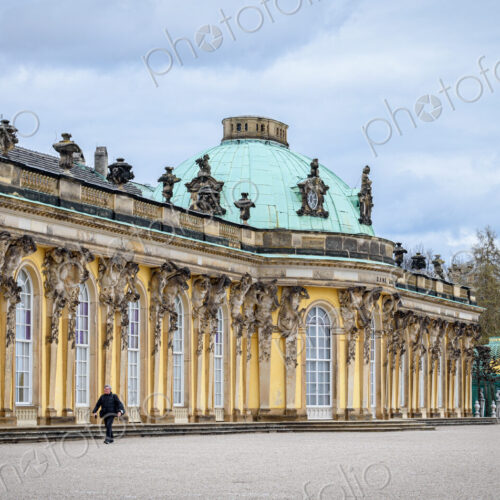 Exterior view of Sanssouci palace in Potsdam near Berlin, Germany.