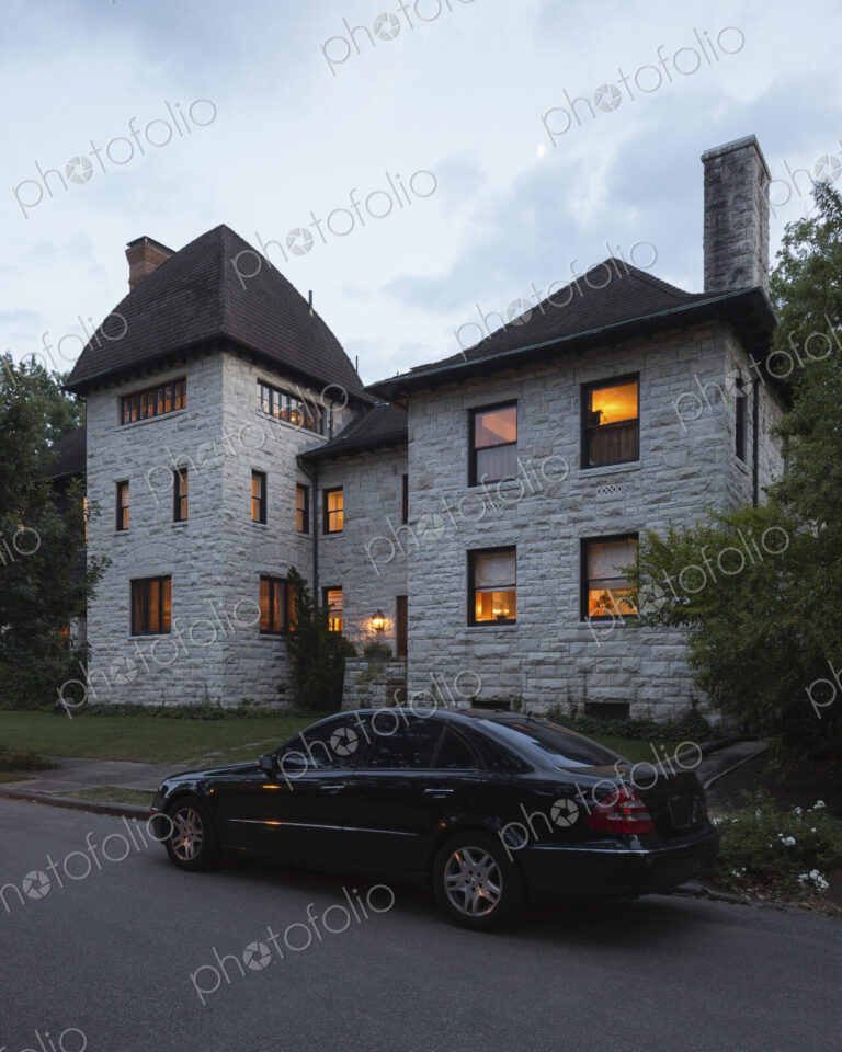 Exterior view of a British arts and crafts building, Virginia, USA.