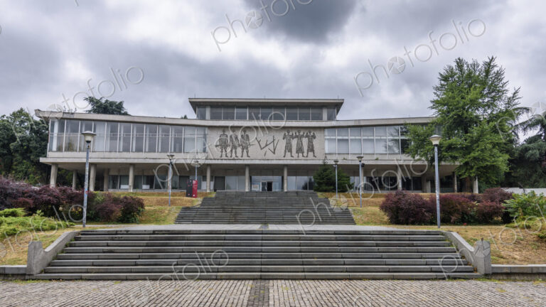 Exterior view of the Museum of Yugoslav History, also known as the Tito Museum,…