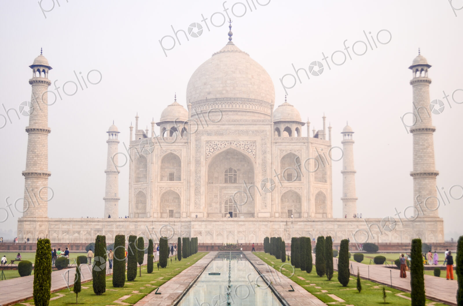 Exterior view of the Taj Mahal palace and mauseleum, a UNESCO world heritage site, a…