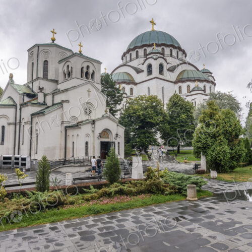 Exterior view of the cathedral of Saint Sava, the largest Orthodox church in the… Exterior view of the cathedral of Saint Sava, the largest Orthodox church in the…