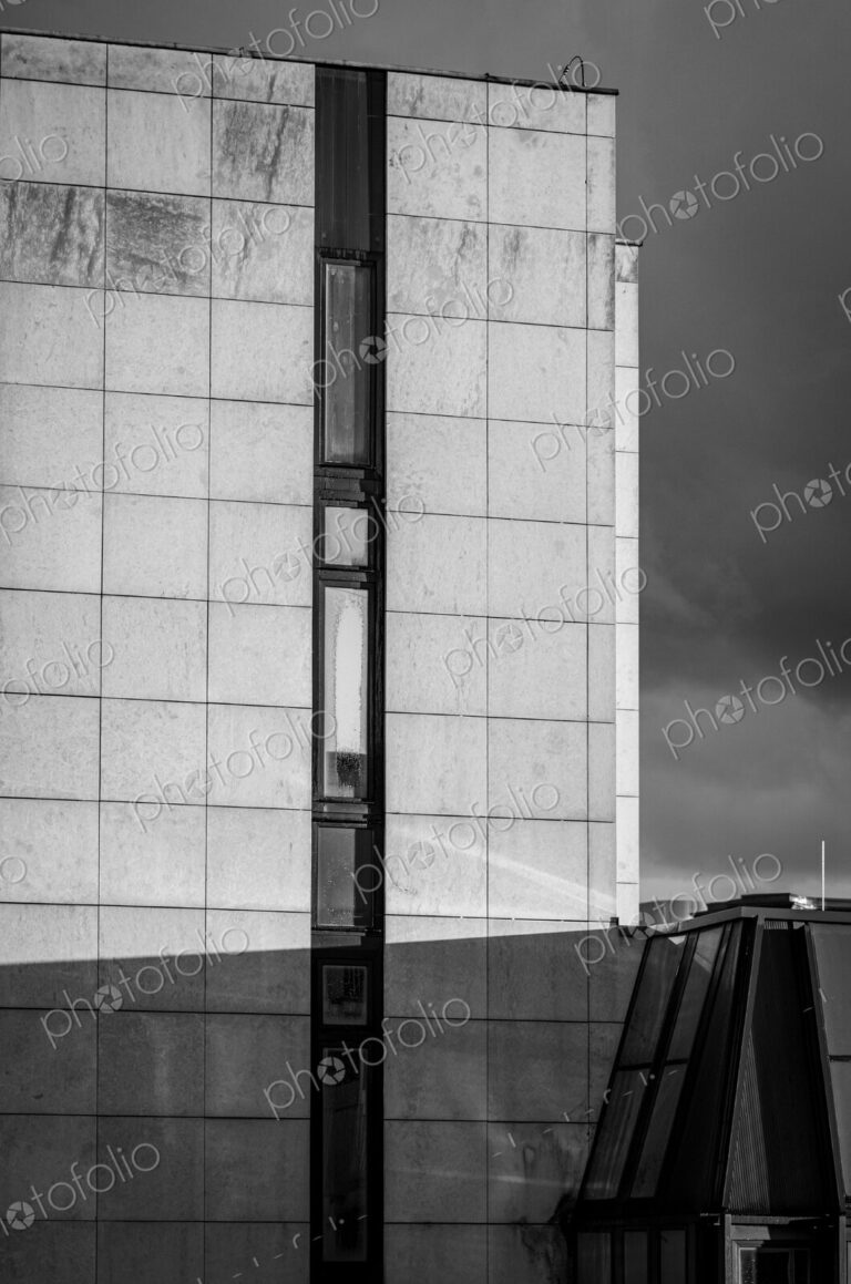 Facade of a modern building in Berlin, Germany.