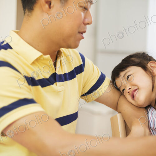 Family home. A man and his daughter. Family home. A man and his daughter.