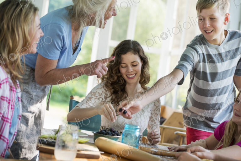 Farmhouse in the country in New York State. Four generations of women in a family…