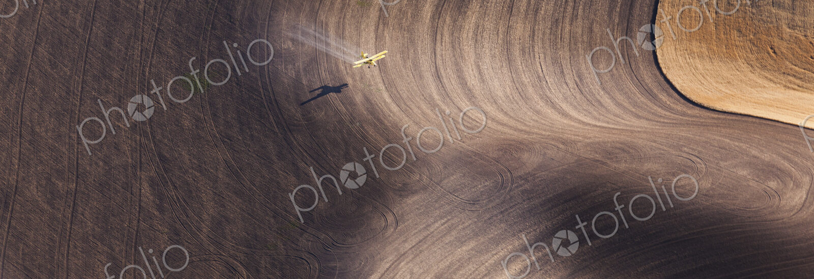 Farmland landscape, with ploughed fields and furrows in Palouse, Washington, USA. An…