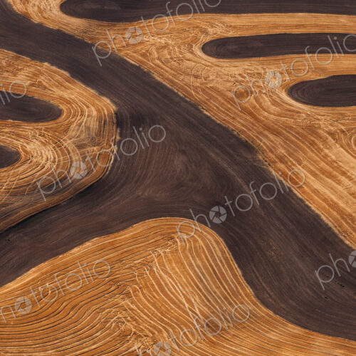 Farmland landscape, with ploughed fields and furrows in Palouse, Washington, USA. An…