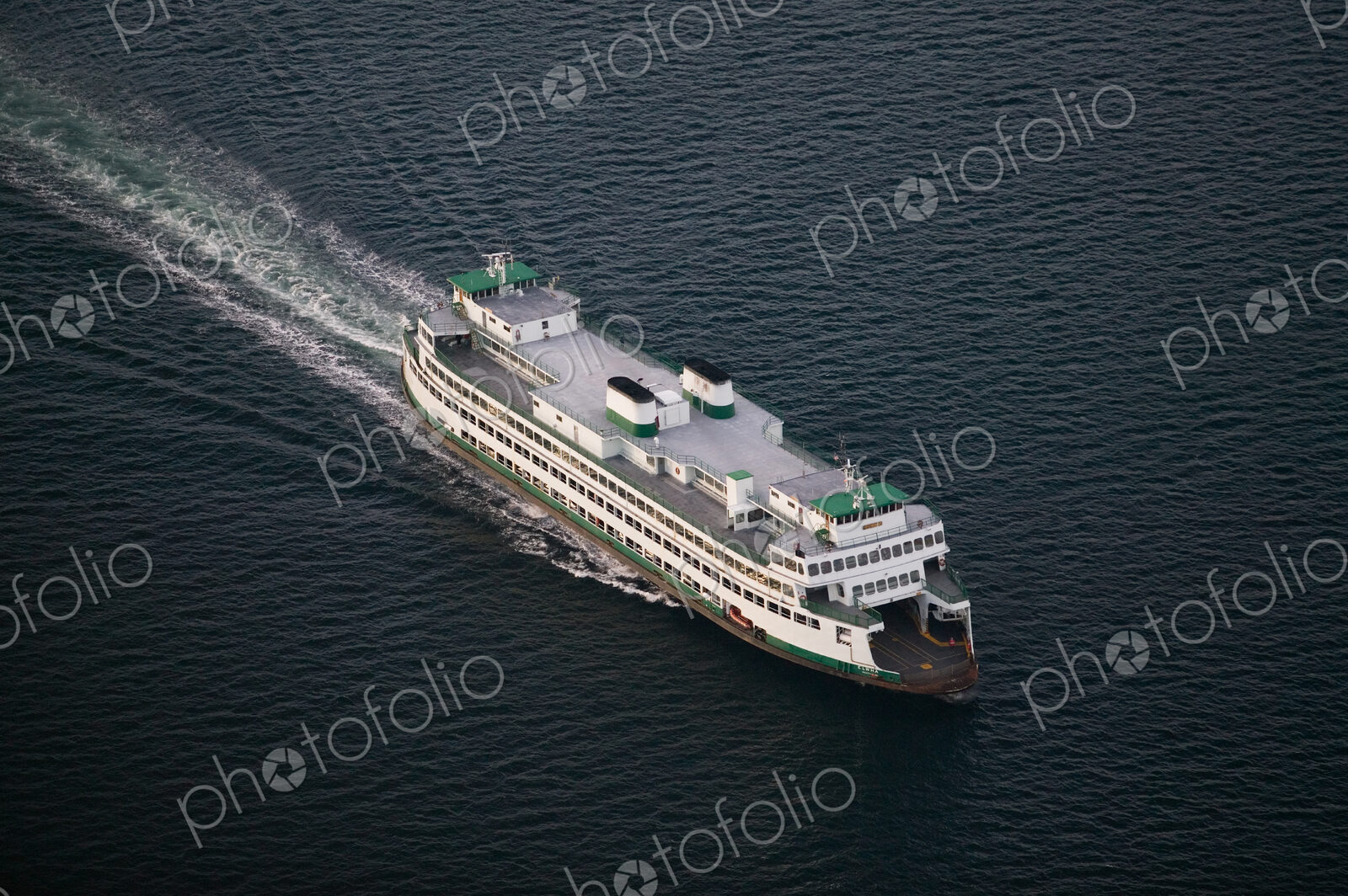 Ferry crossing Puget Sound to Bainbridge Island, Washington.