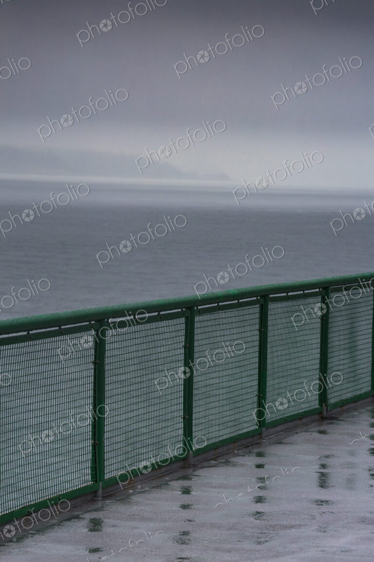 Ferry deck and railing, San Juan Islands