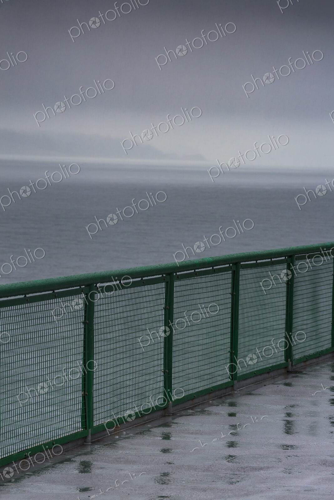 Ferry deck and railing, San Juan Islands