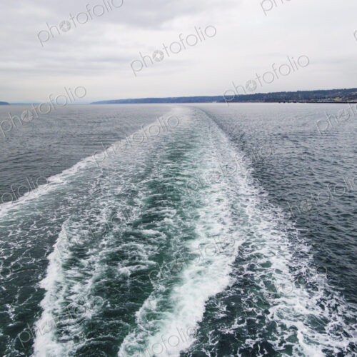 Ferry wake view from the Spokane, a Puget Sound ferry Ferry wake view from the Spokane, a Puget Sound ferry