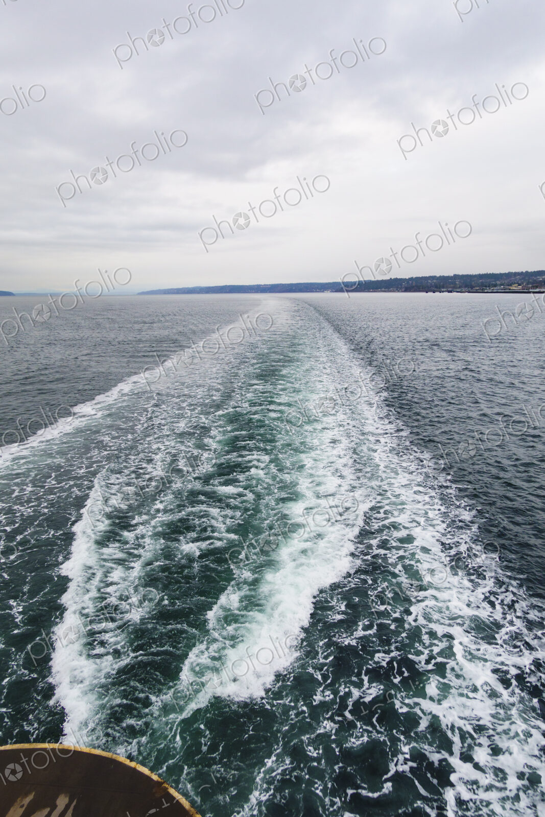 Ferry wake view from the Spokane, a Puget Sound ferry