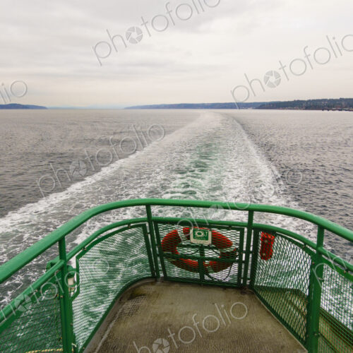 Ferry wake view from the upper deck of a Puget Sound ferry, Edmonds Ferry wake view from the upper deck of a Puget Sound ferry, Edmonds