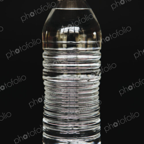 Filtered water in clear, plastic bottle, close up
