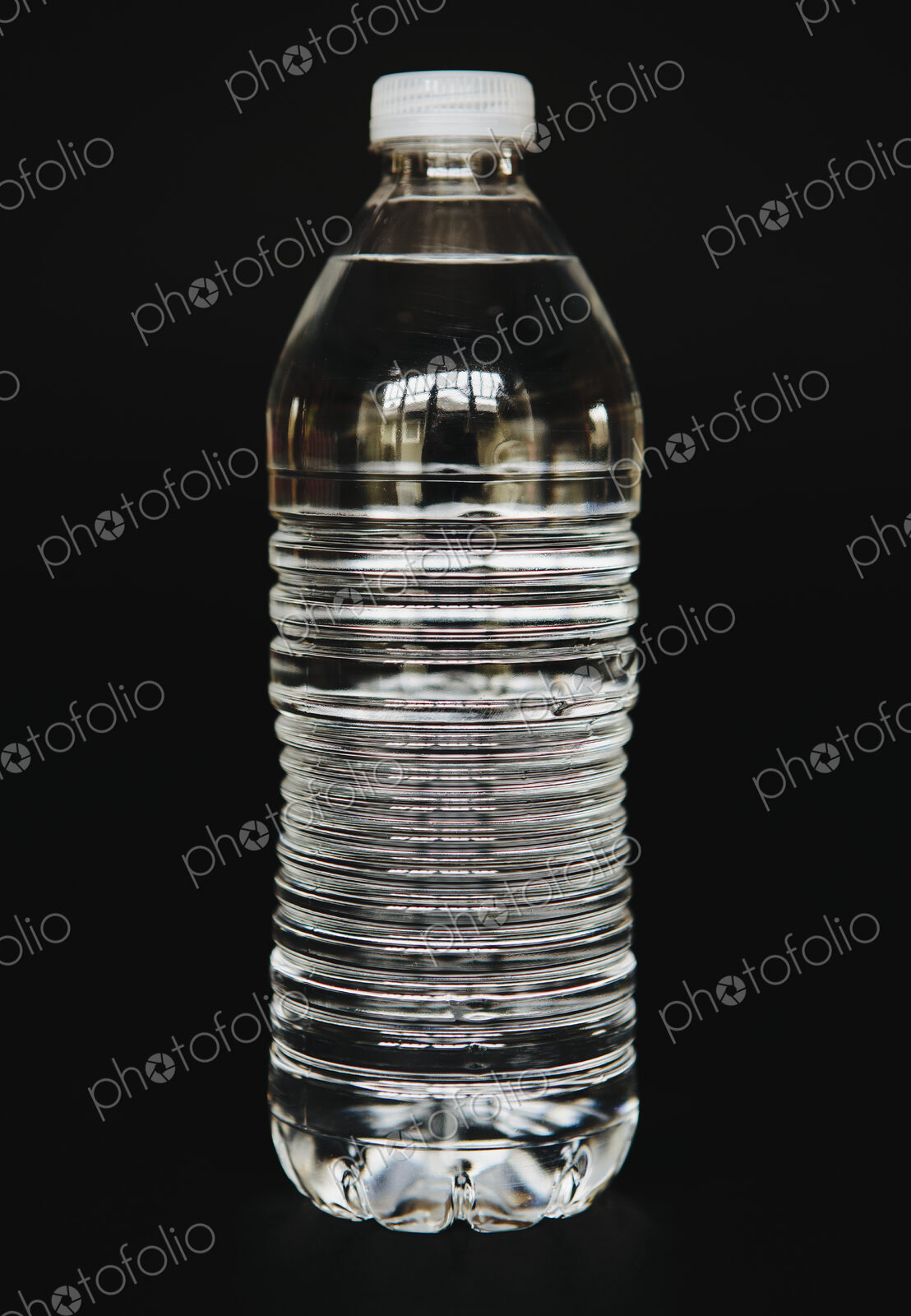 Filtered water in clear, plastic bottle, close up