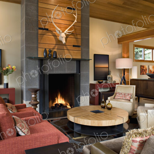 Fireplace in modern living room Fireplace in modern living room