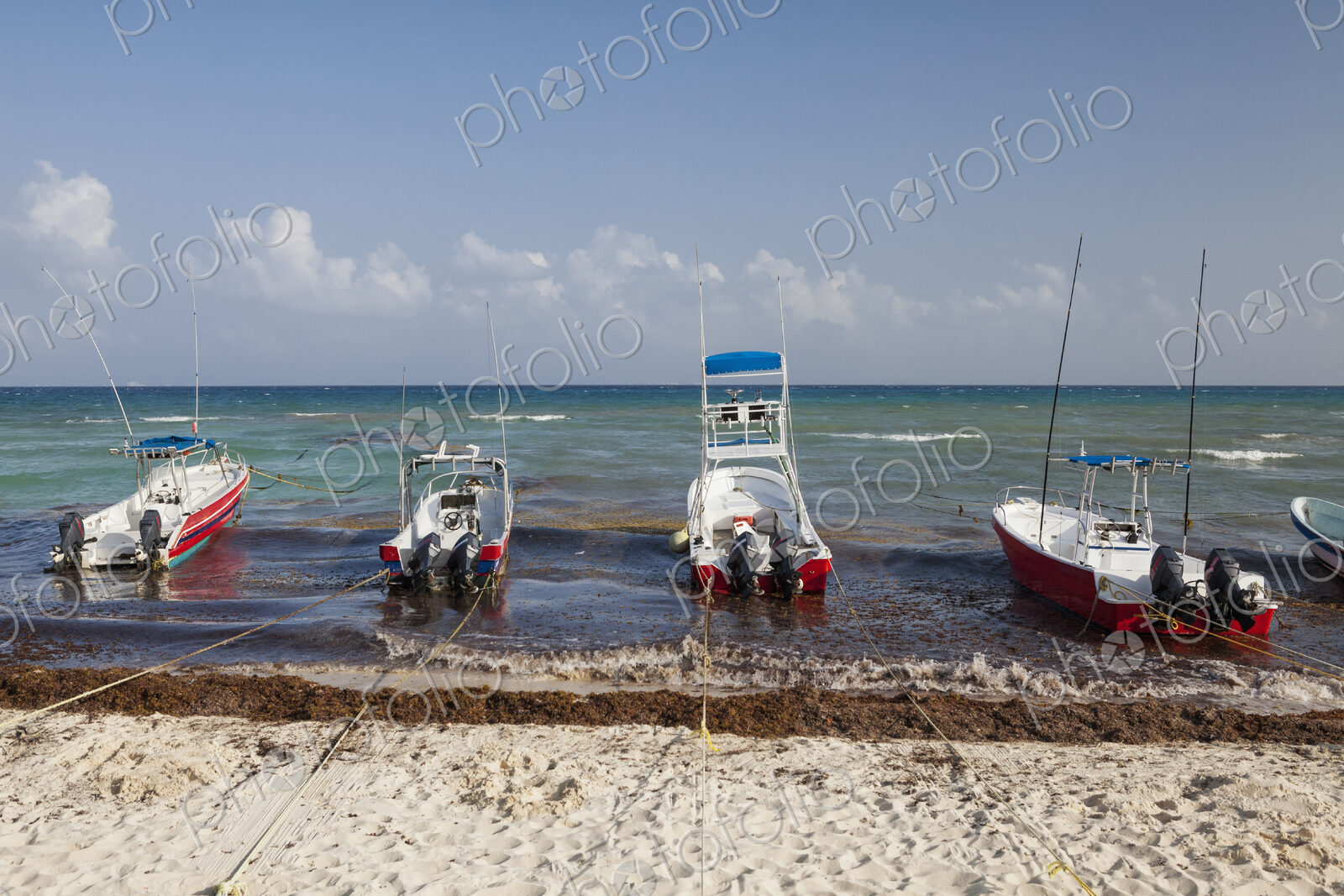Fishing boats anchored on the beach