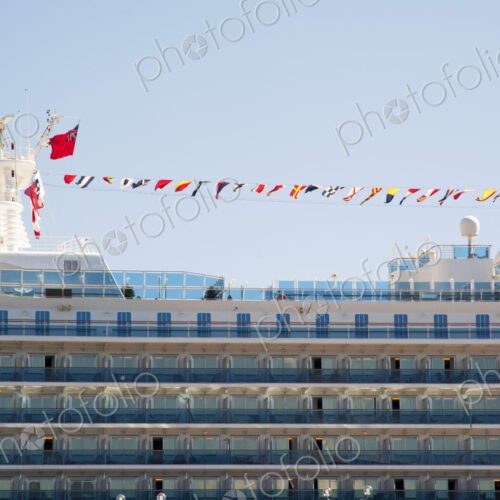 Flags on cruise ship Flags on cruise ship
