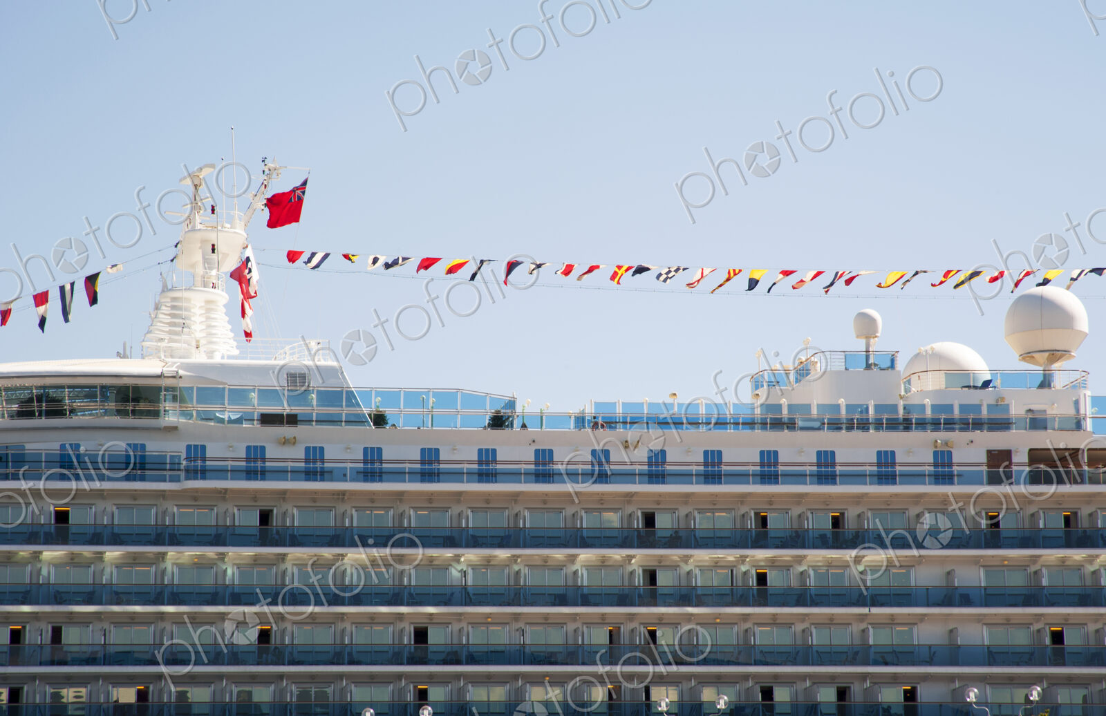 Flags on cruise ship