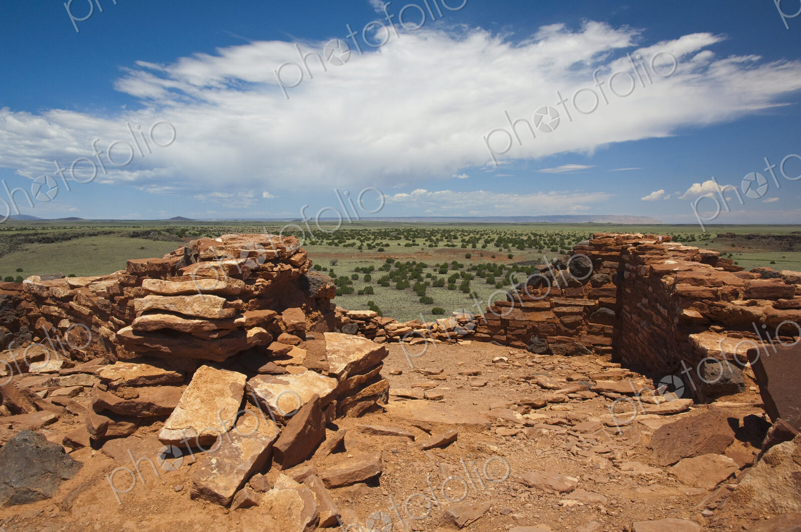 Flagstone Ruins Overlooking Valley