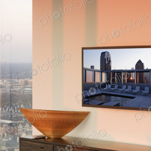 Flat Screen TV on Wall at Sunset Flat Screen TV on Wall at Sunset