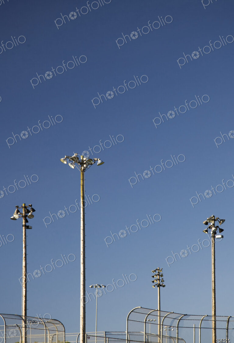 Floodlights Above Baseball Backstops