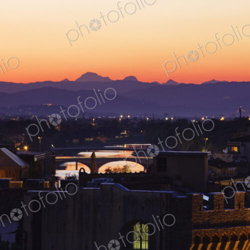 Florence and the River Arno at Dusk