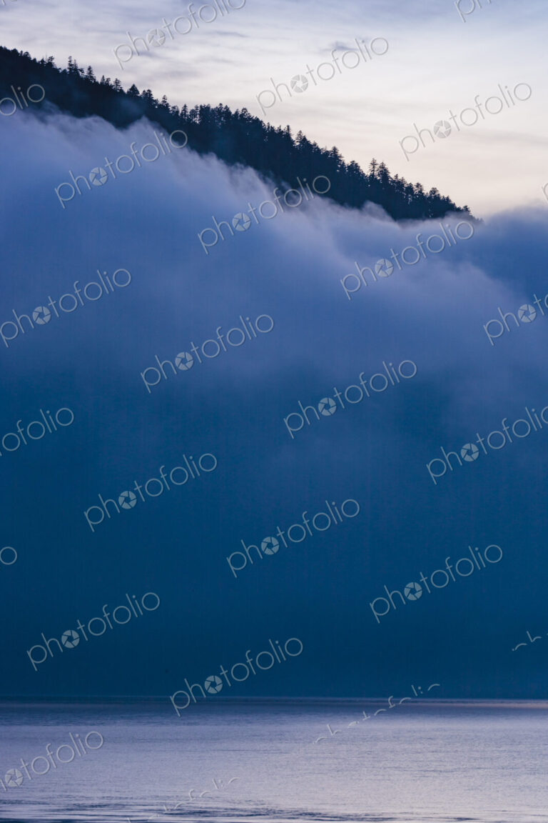 Fog over Lake Crescent, Olympic National Park, WA, USA