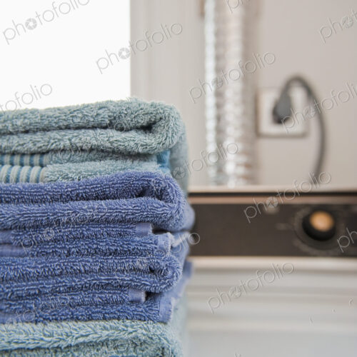 Folded Towels on a Dryer Folded Towels on a Dryer
