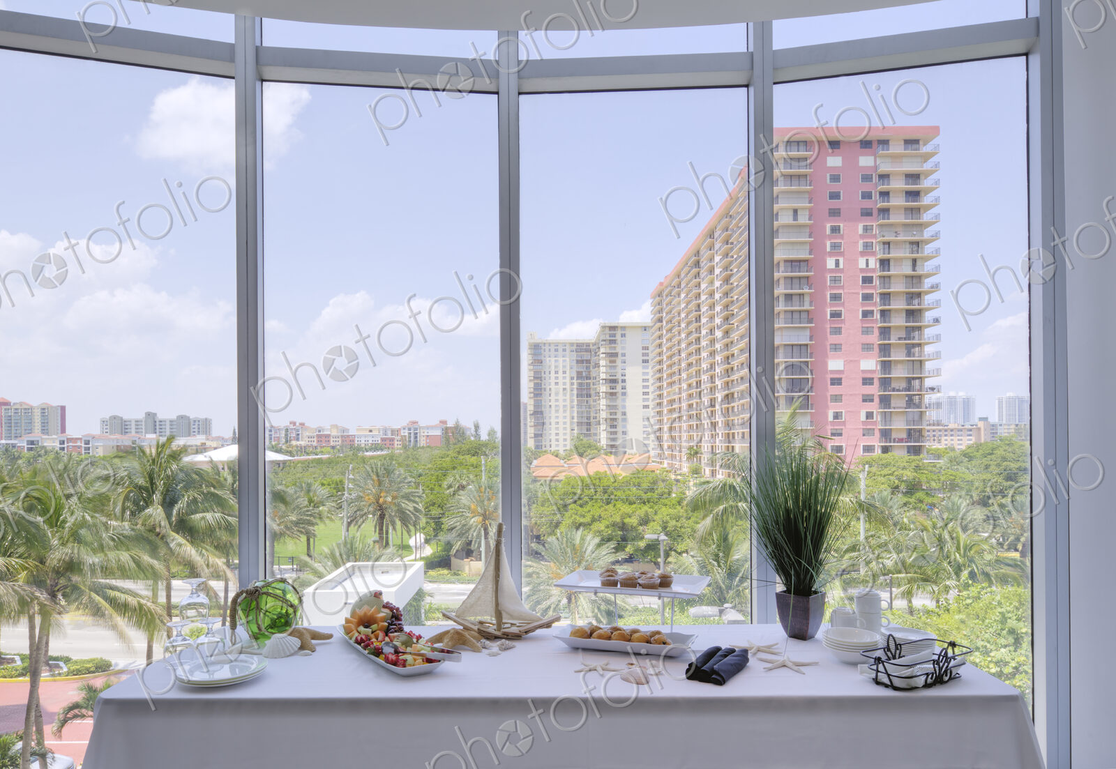 Food table in banquet room