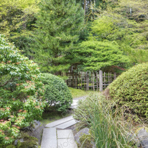 Footbridge in Japanese Garden, Portland, Oregon, United States