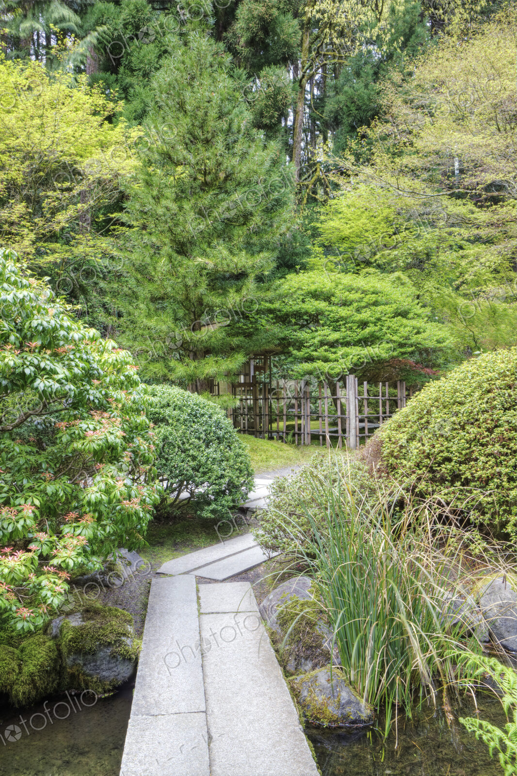 Footbridge in Japanese Garden, Portland, Oregon, United States