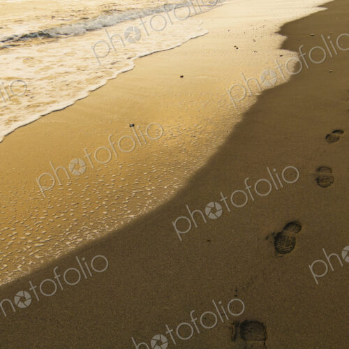 Footprints of a person on a beach, Freshwater Bay. Footprints of a person on a beach, Freshwater Bay.