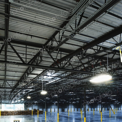 Forklifts in warehouse