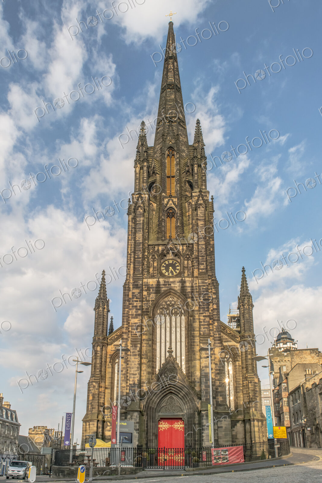 Former church housing The Hub arts building on the Royal Mile.