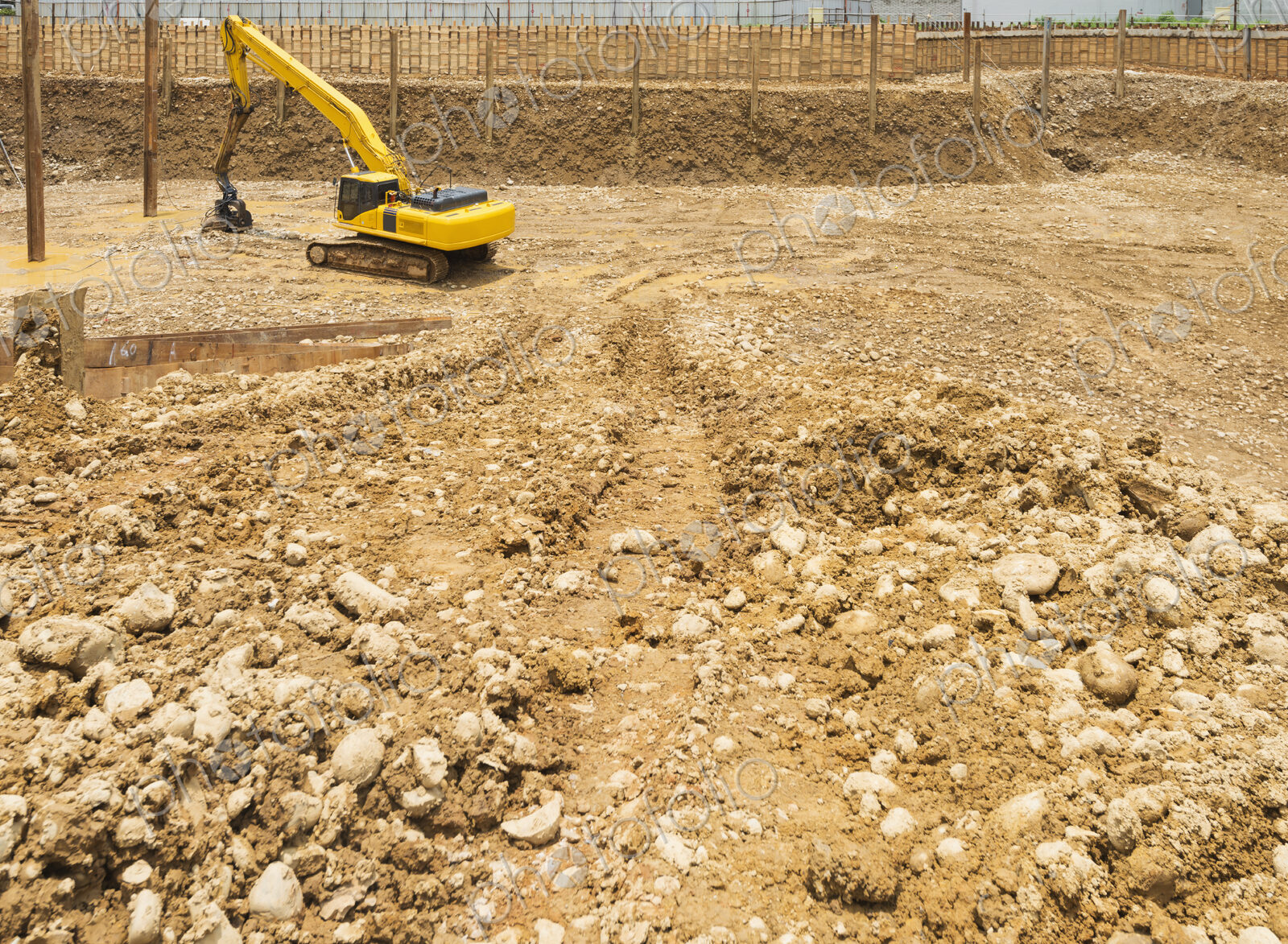 Foundation laying on a construction site.