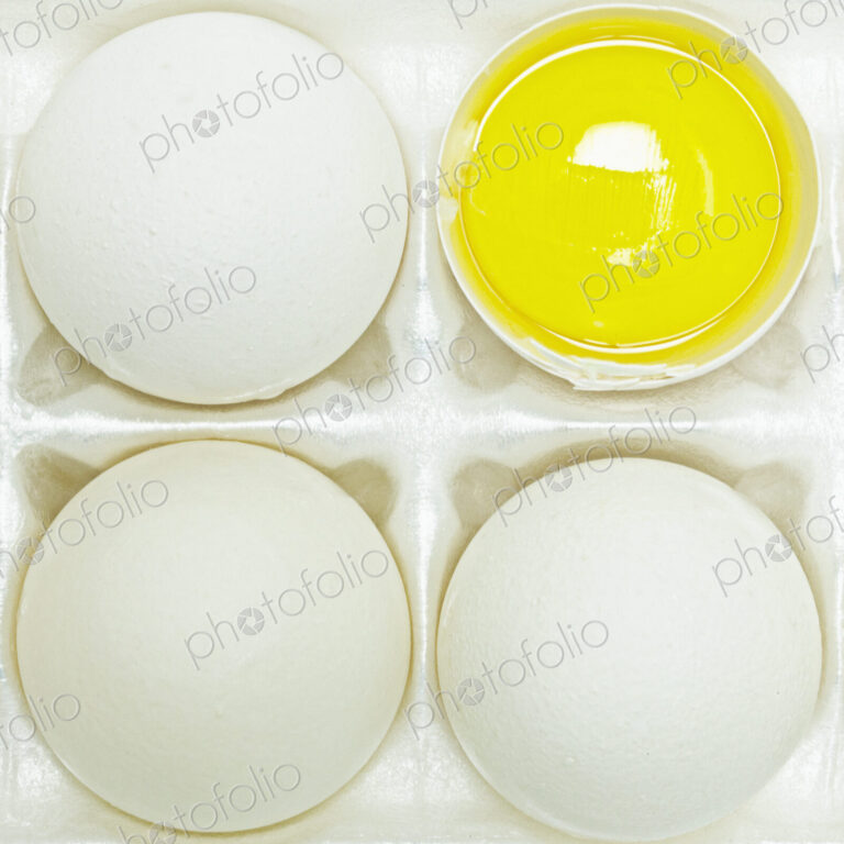 Four Eggs With One Cut Open