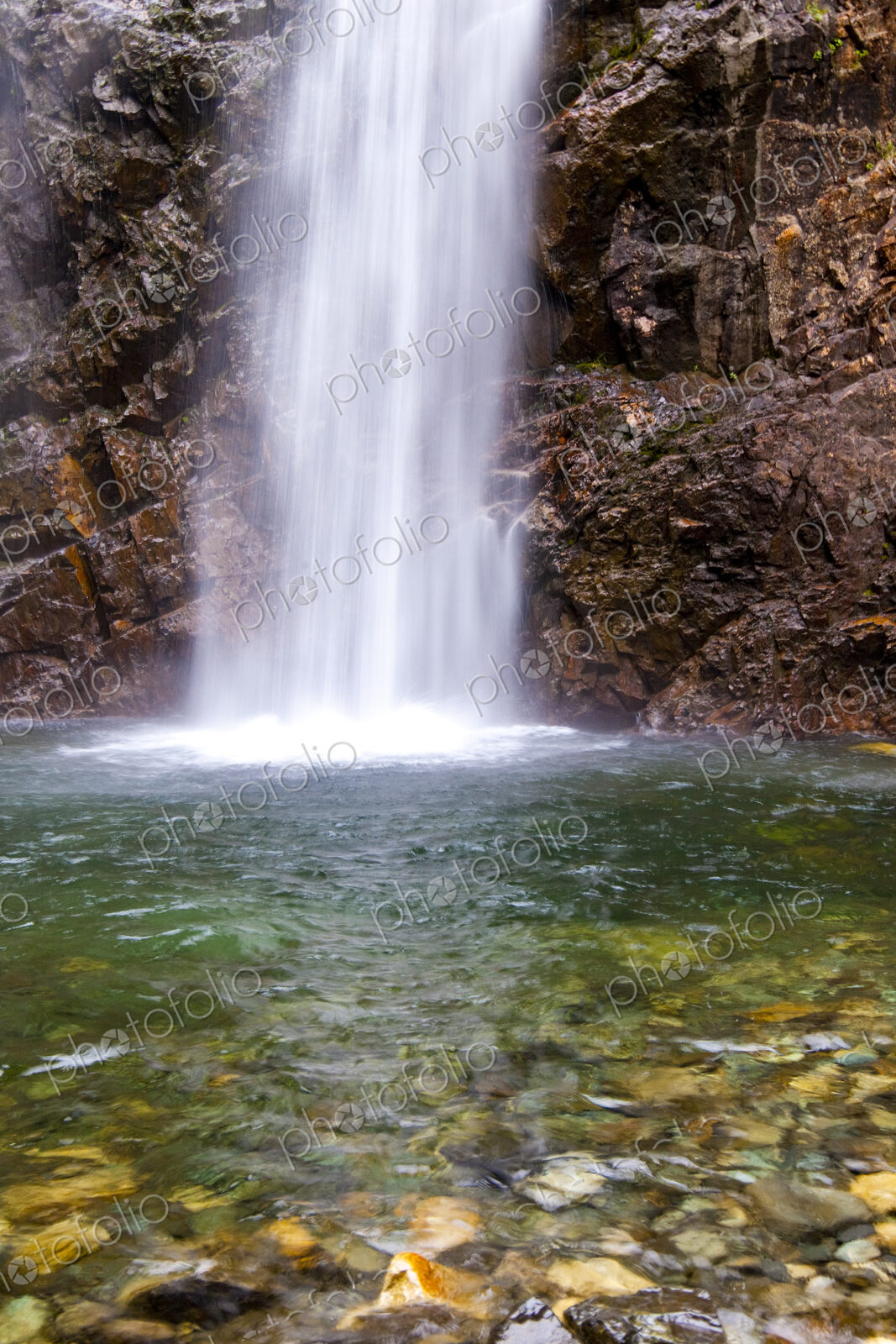Franklin Falls, Snoqualmie National Forest, a cascade of water into a pool.